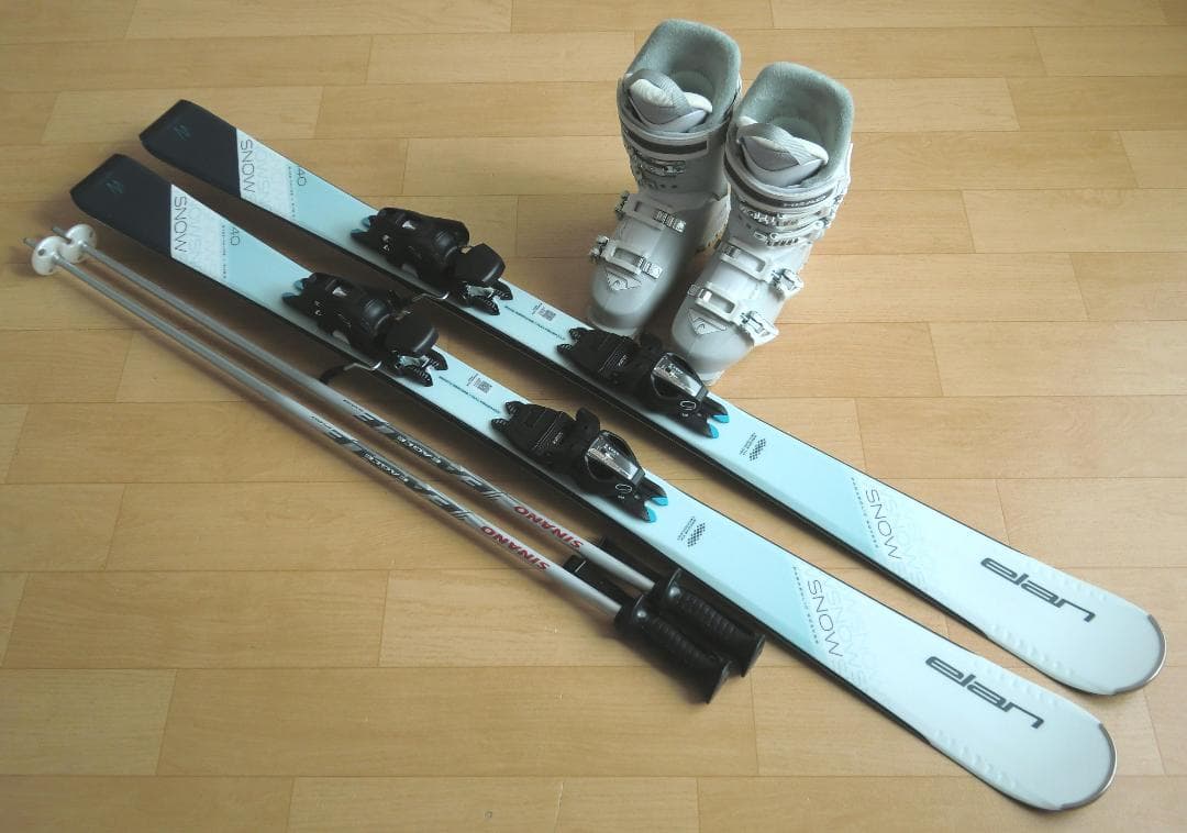 ■■送料無料■ELAN■女性用スキーフルセット■板140靴23.5■メンテ付■■