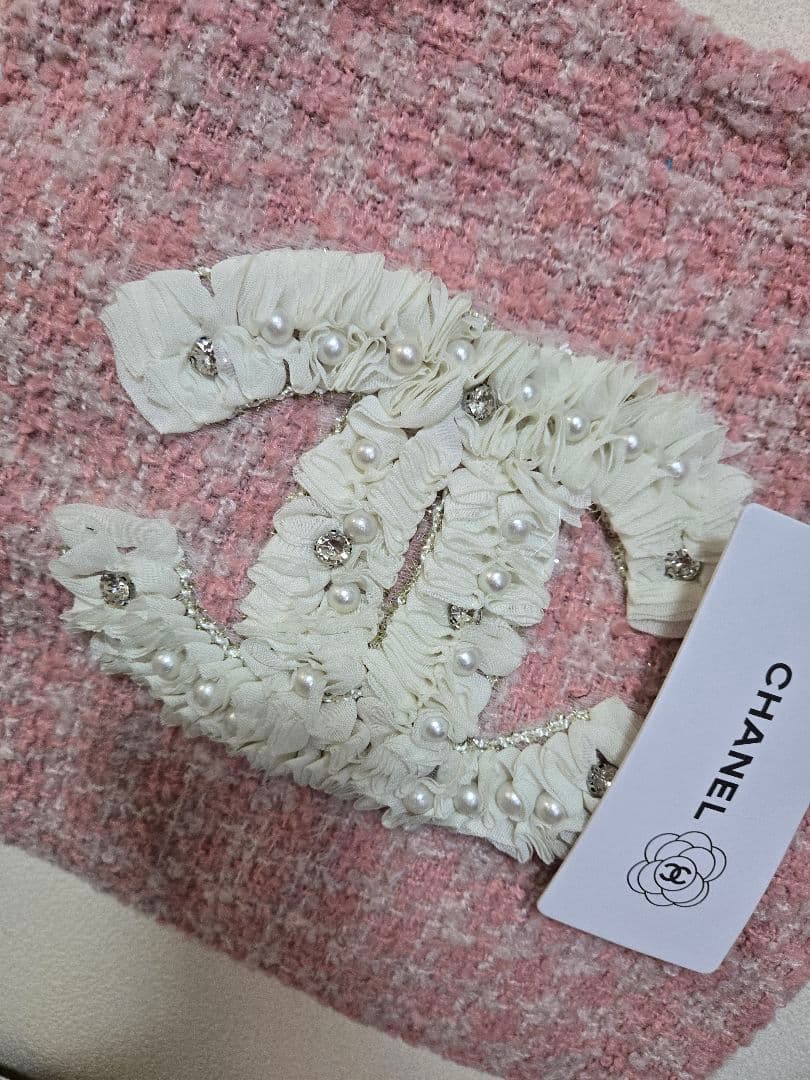 広夢CHANEL ノベルティ トートバッグ ピンク ツイード ビッグココ