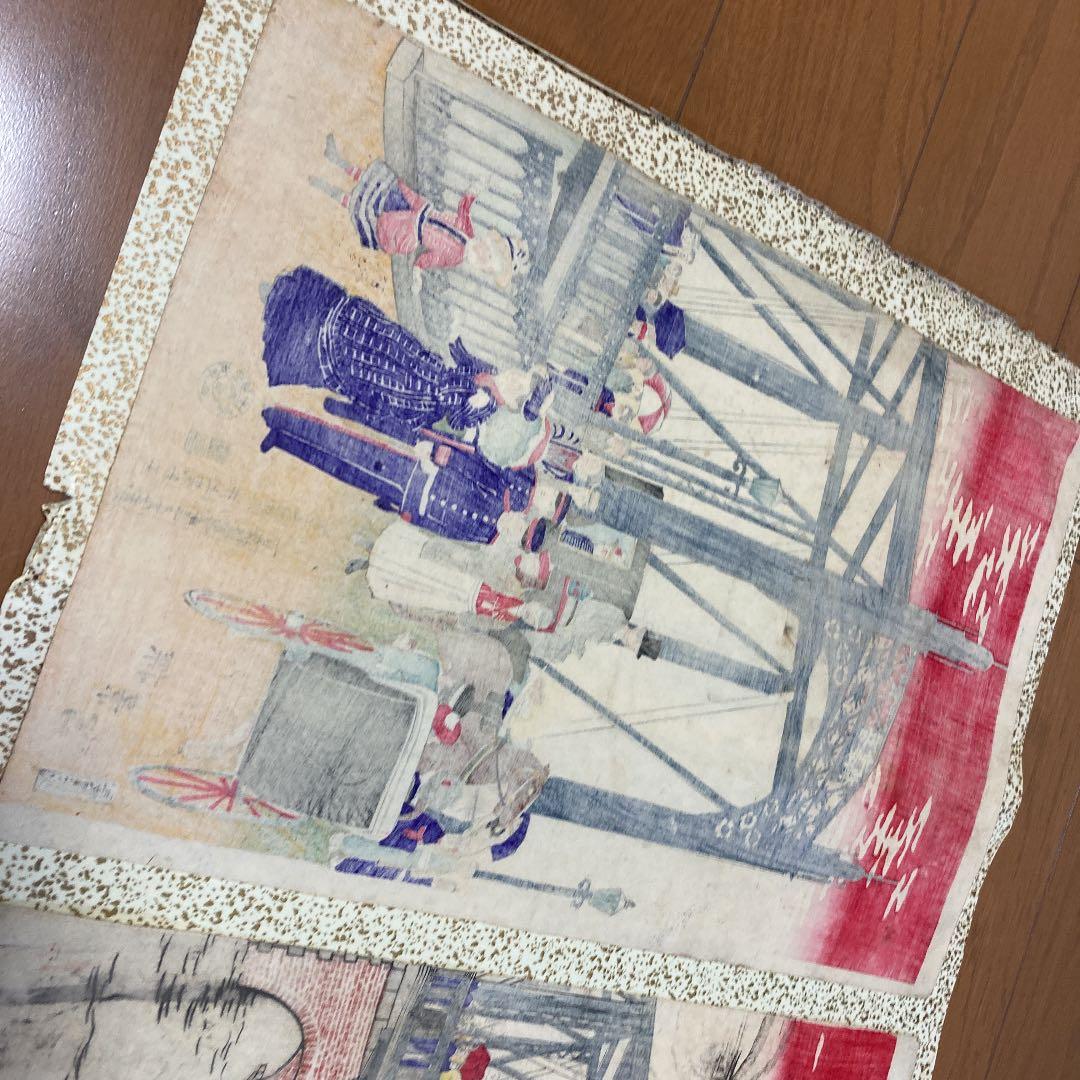 明治　吾妻橋開通風景　版画　古美術