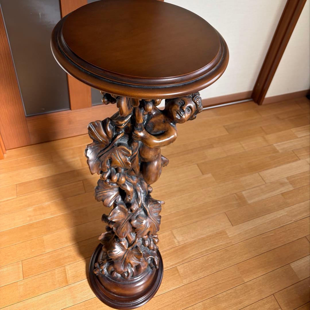 ○*○様 昭和アンティーク木製花台テーブル 約106cm