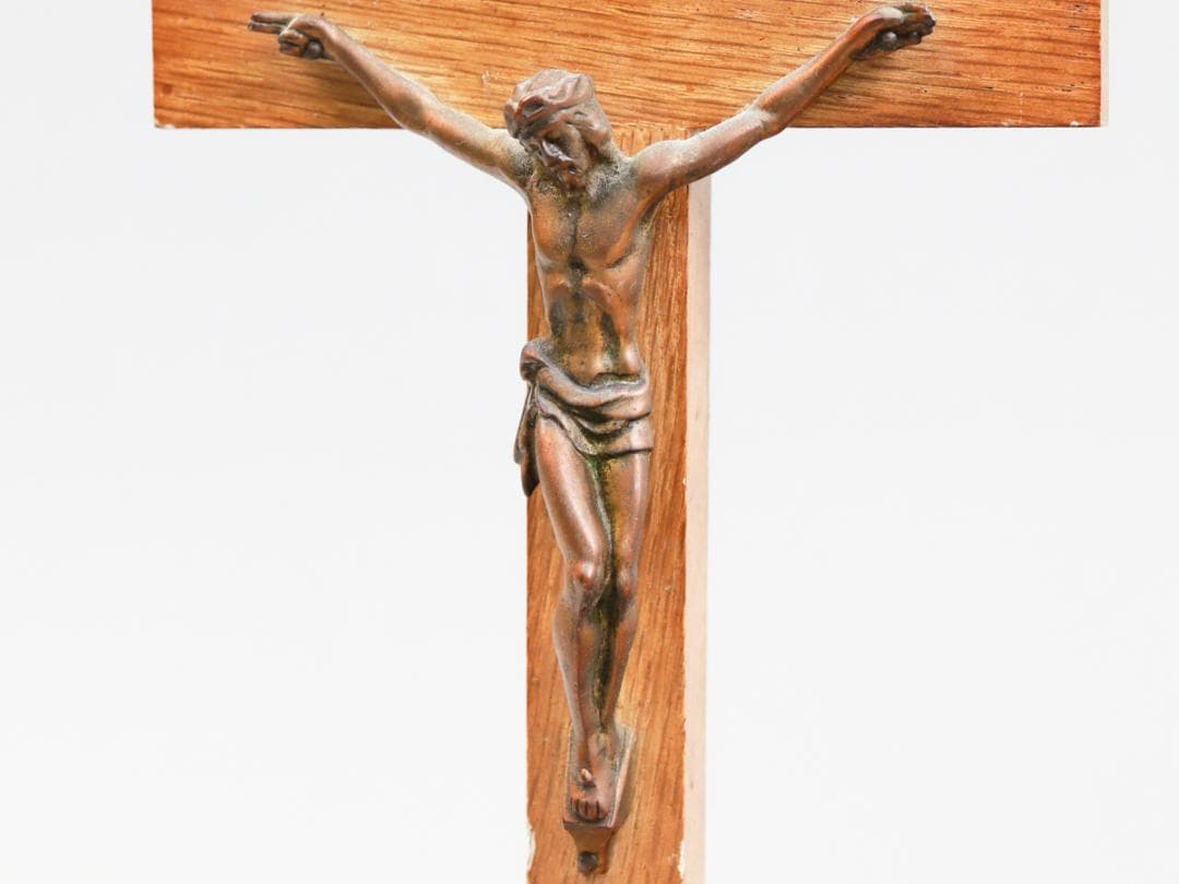 INRI 木製十字架 磔刑のイエス・キリスト像 十字架の道行