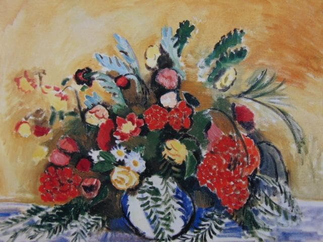 アンリ・マティス、白い花瓶の花束、希少な額装用画集より