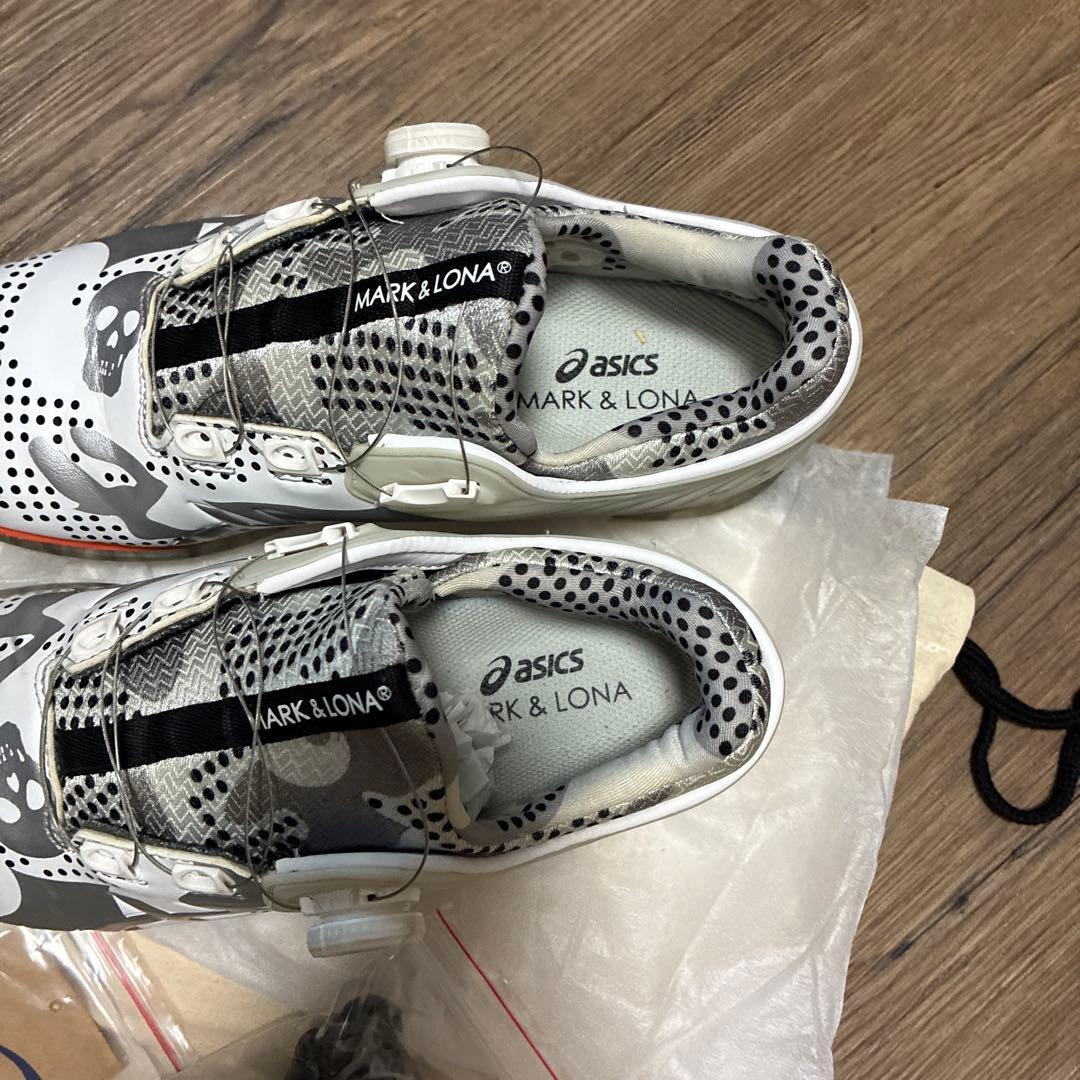 MARK & LONA ASICS コラボ ゴルフシューズ 白✖️シルバー26cm