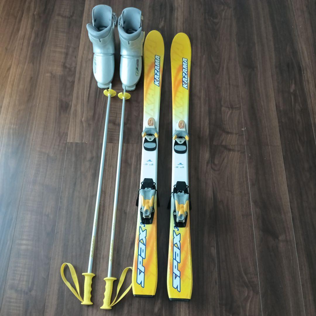KAZAMA スキー　120 ジュニア　3点セット　スキー板　ブーツ　ストック