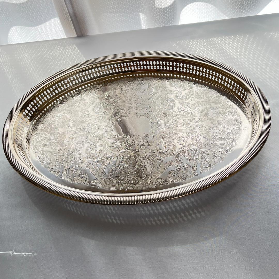 【RODD】ギャラリートレー オーバル型 47cm 【シルバープレート】 大盤