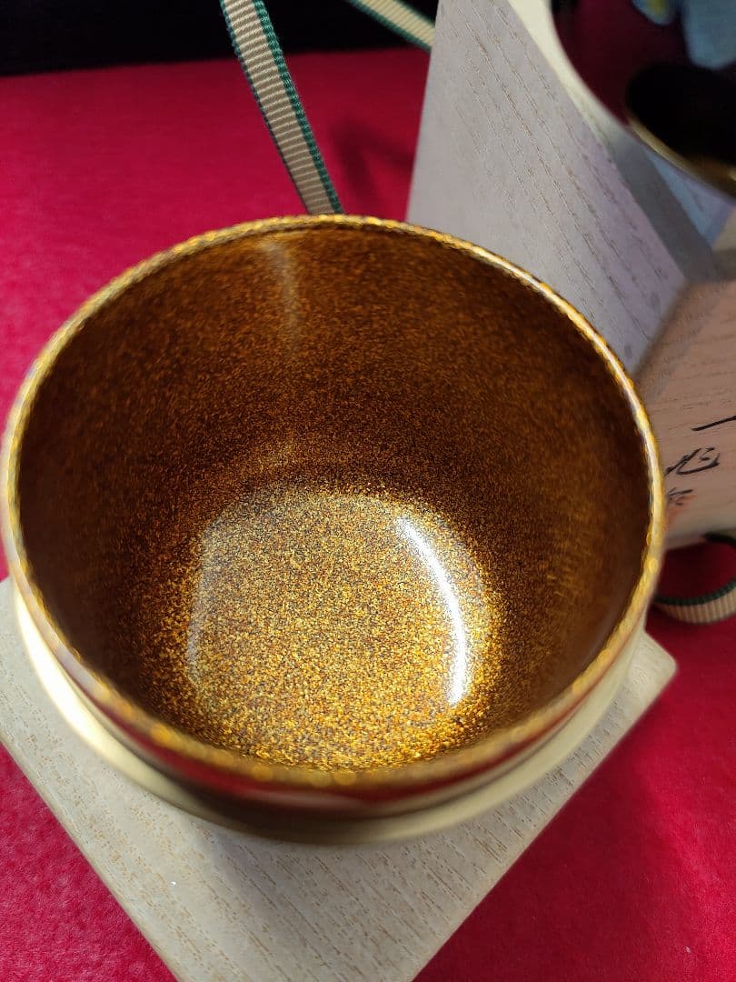 漆製茶器 金箔装飾 木箱付き 一兆 作 新品 姫