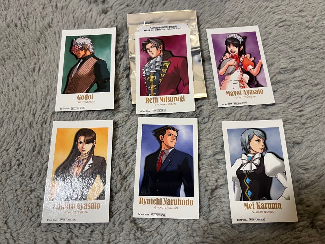 逆転裁判 推し活 特典 トレーディングチェキ風カード 御剣怜侍 成歩堂龍一　6点