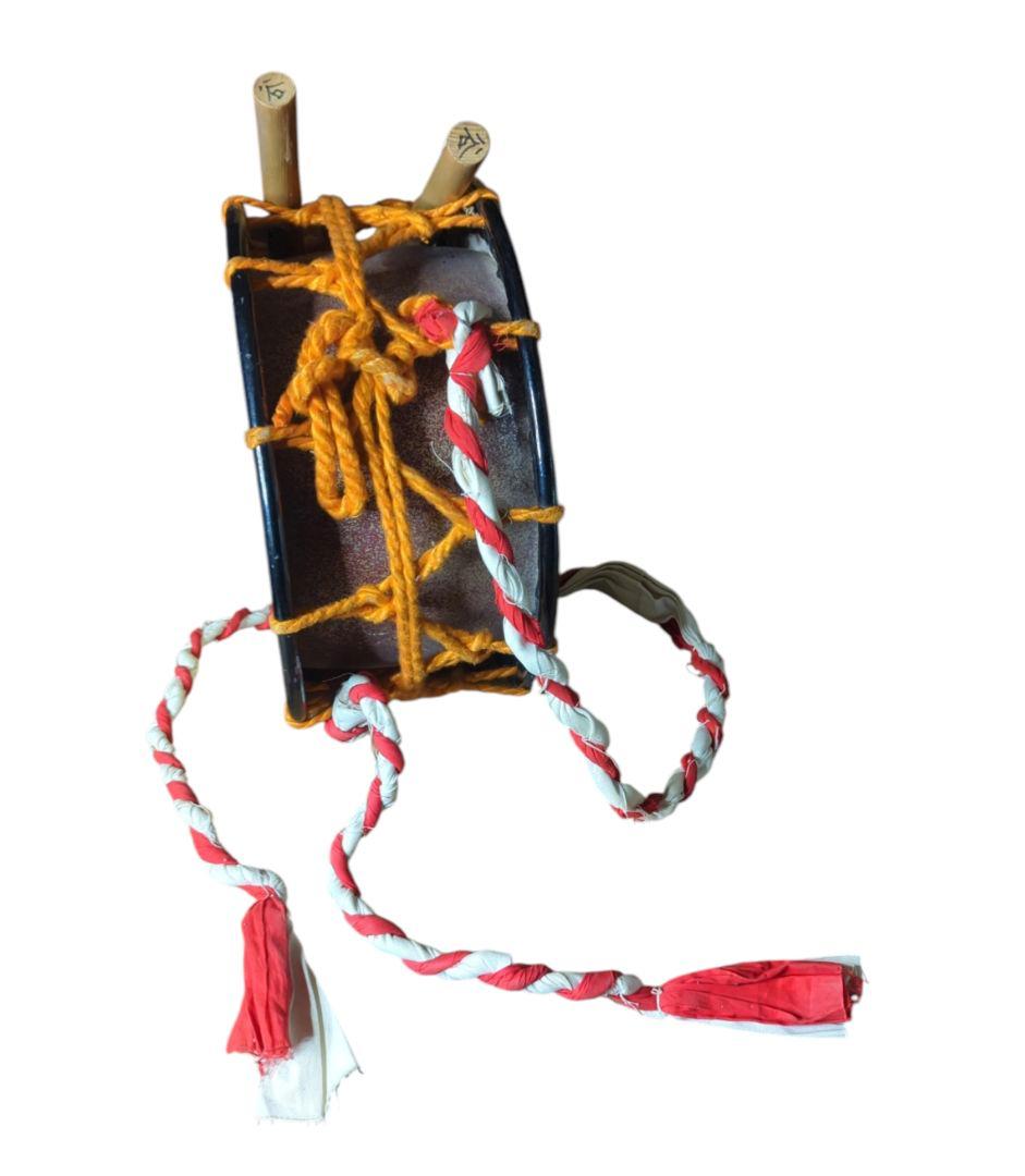 【希少】 締太鼓 紐締め バチ 2組 平太鼓 和太鼓 34.5cm