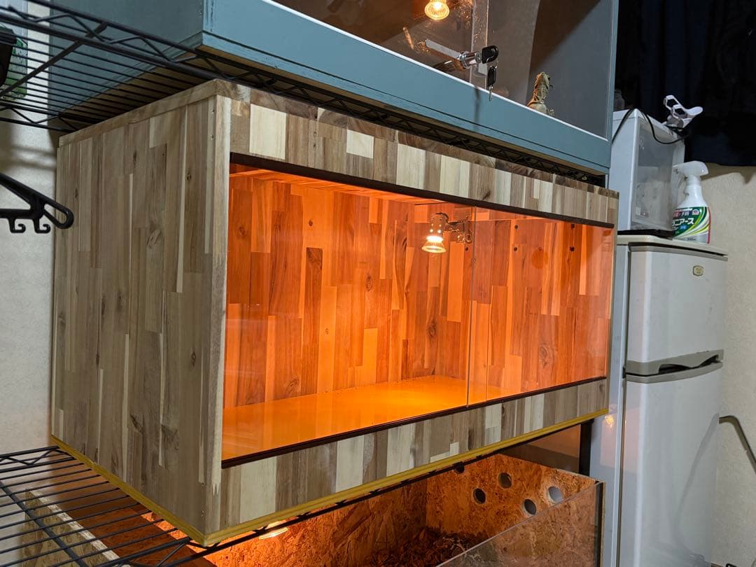 爬虫類ケージ　アカシア材　90×45×45 飼育　ケージ　ペット　小動物　ケース