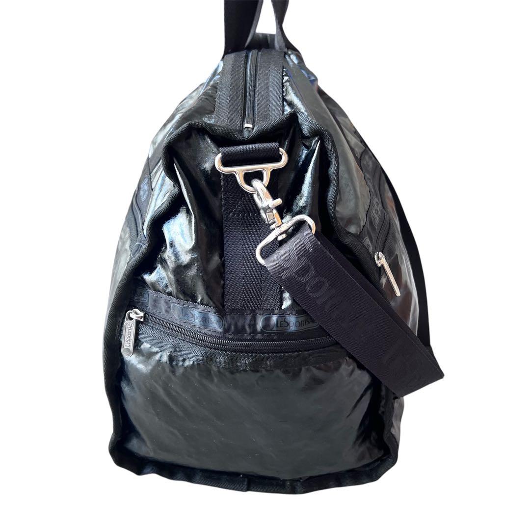 【良品】レスポートサック　黒　ナイロンボストンバッグ　軽量　大容量　エナメル