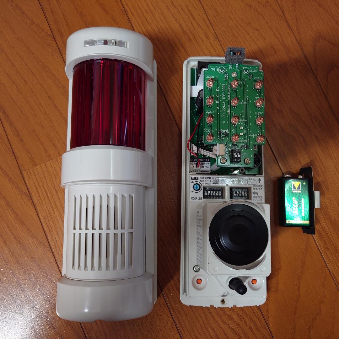 TAKEX サイレン・フラッシュ付き受信機・送信機セット【中古品】