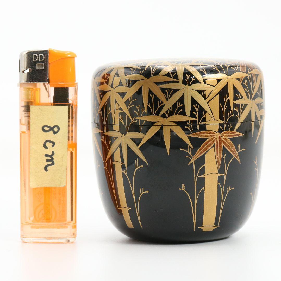 吉田祥雲作 総竹林蒔絵 大棗 茶道具 共箱　V925　N7