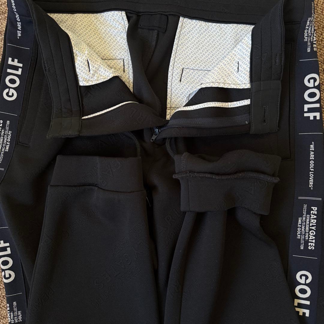 現行モデル　美品　パーリーゲイツ　ジョガーパンツ　L〜XL相当　黒　総柄　5