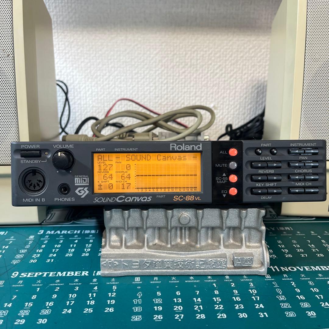 値下Roland SC-88VL GS音源モジュール とモニタースピーカーセット