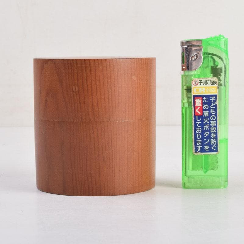 茶道具　飛騨一位細工　茶筒　時代箱　V　8860