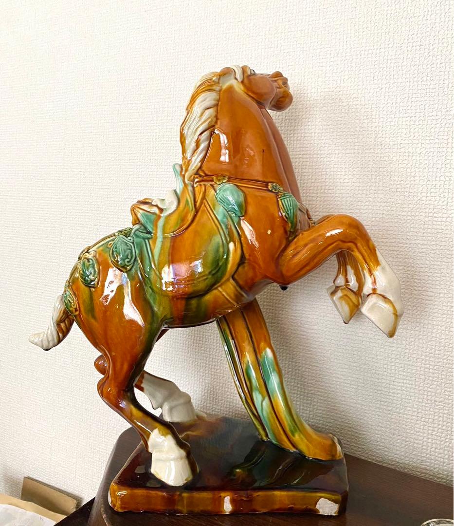 唐三彩千里馬 彫塑像