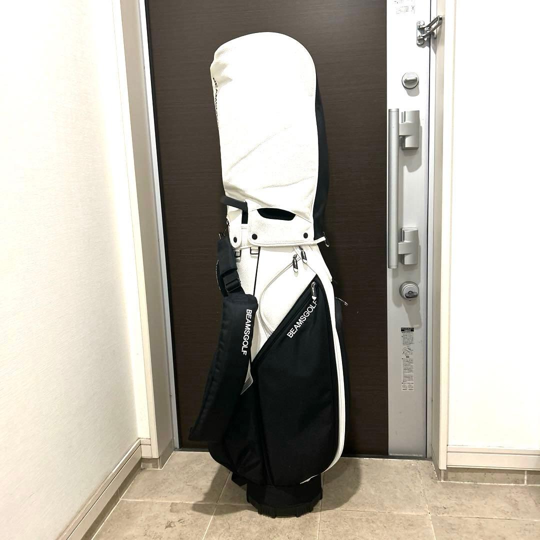 BEAMS GOLF キャディバッグ 白/黒バイカラー