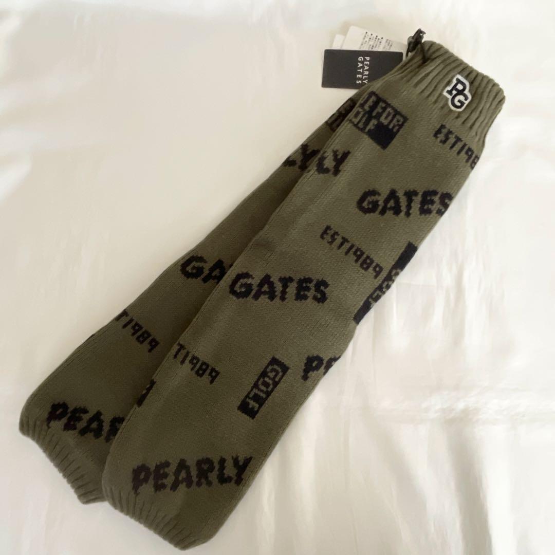 パーリーゲイツ　ゴルフ　ロゴ　レッグウォーマー　カーキ