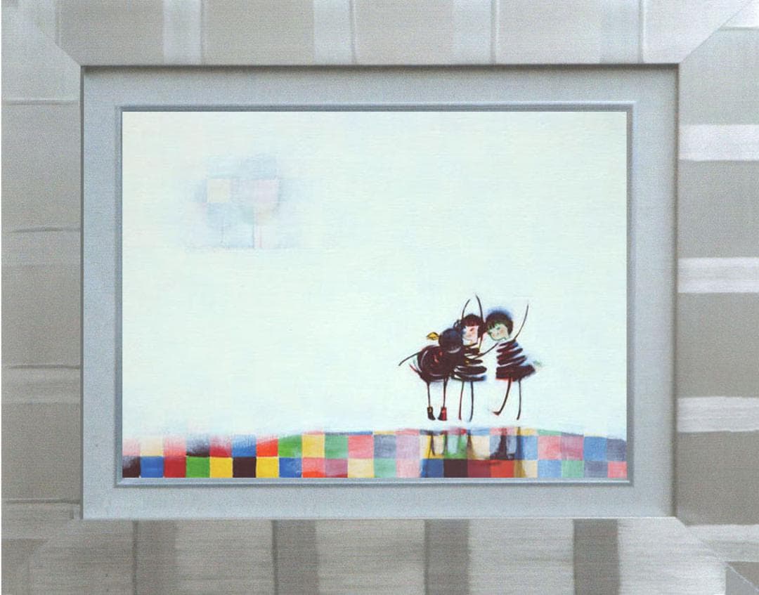 油絵 菅家令子 絵 絵画 インテリア F4-081914 可愛い女の子 影遊び