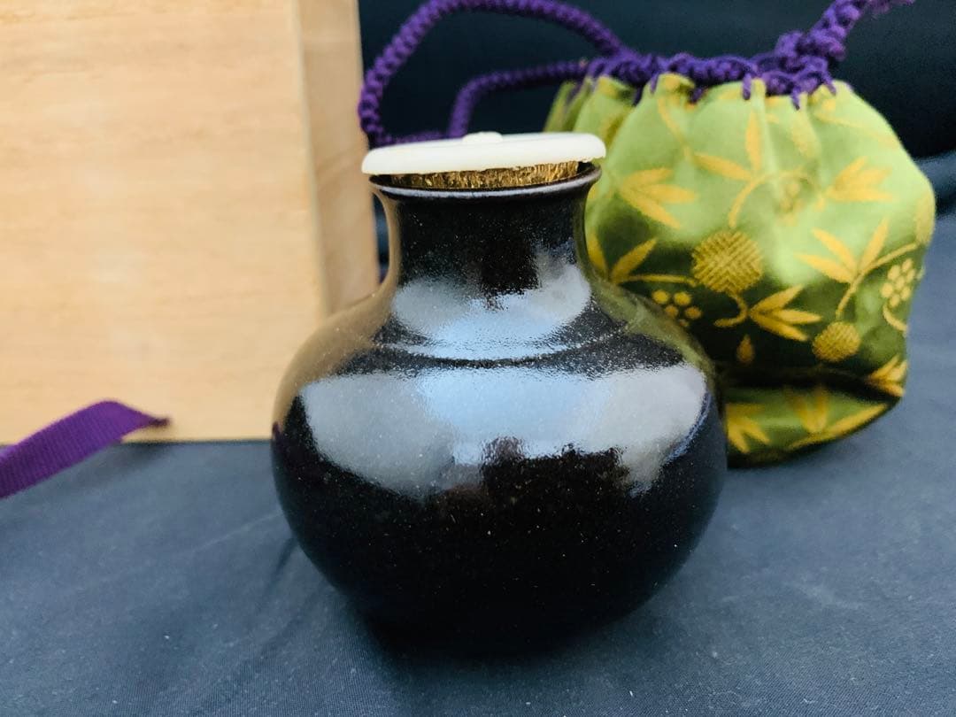 木下丸壺　茶入　共箱付き　茶道具