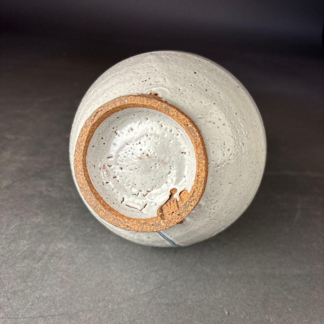 人間国宝　松井康成　墨流　花入　共箱