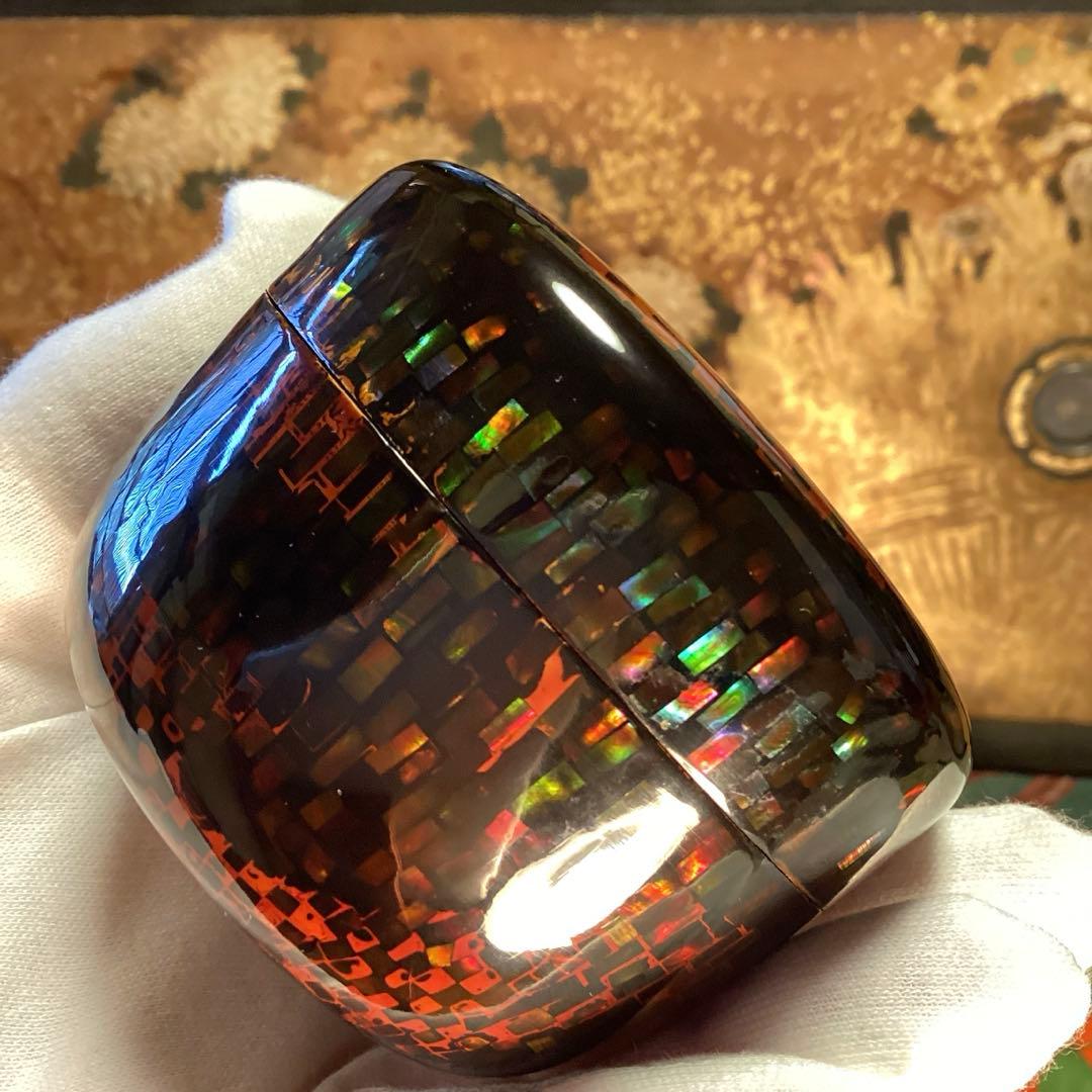 A898 茶道具　棗　『大蔵』　螺鈿細工　研ぎ出し