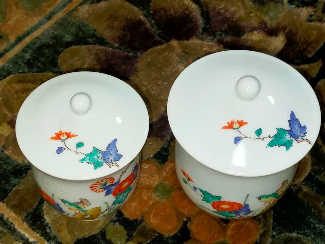 ♥未使用♥　人間国宝　♥十四代♥　酒井田柿右衛門　♥夫婦　湯飲み　湯呑み　共箱付