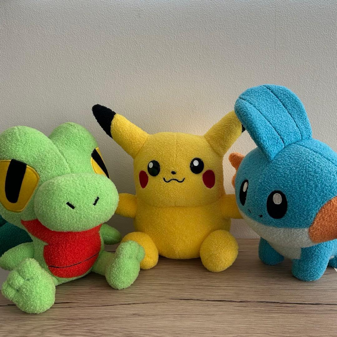 ポケモン限定　フワフワポケドール　ピカチュウ　キモリ　ミズゴロウ