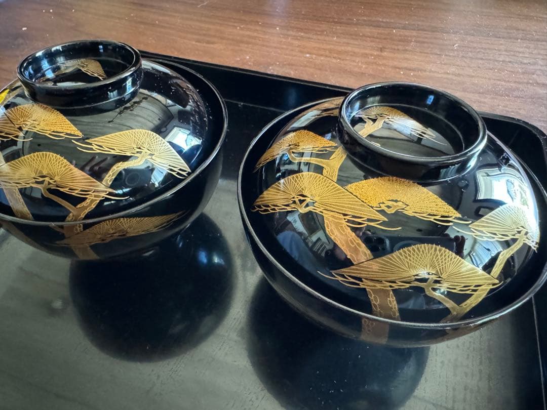 輪島塗（重要無形文化財）金蒔絵　高級汁椀　龍作　ペア