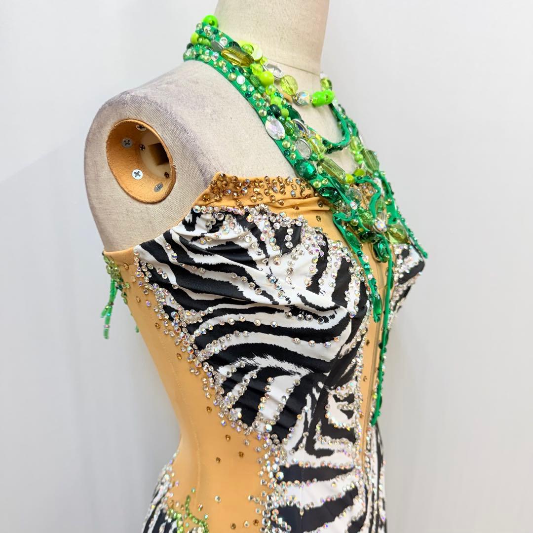 6306★オーダー/S /ゼブラ柄/スワロミックス /ラテンドレス/社交ダンス