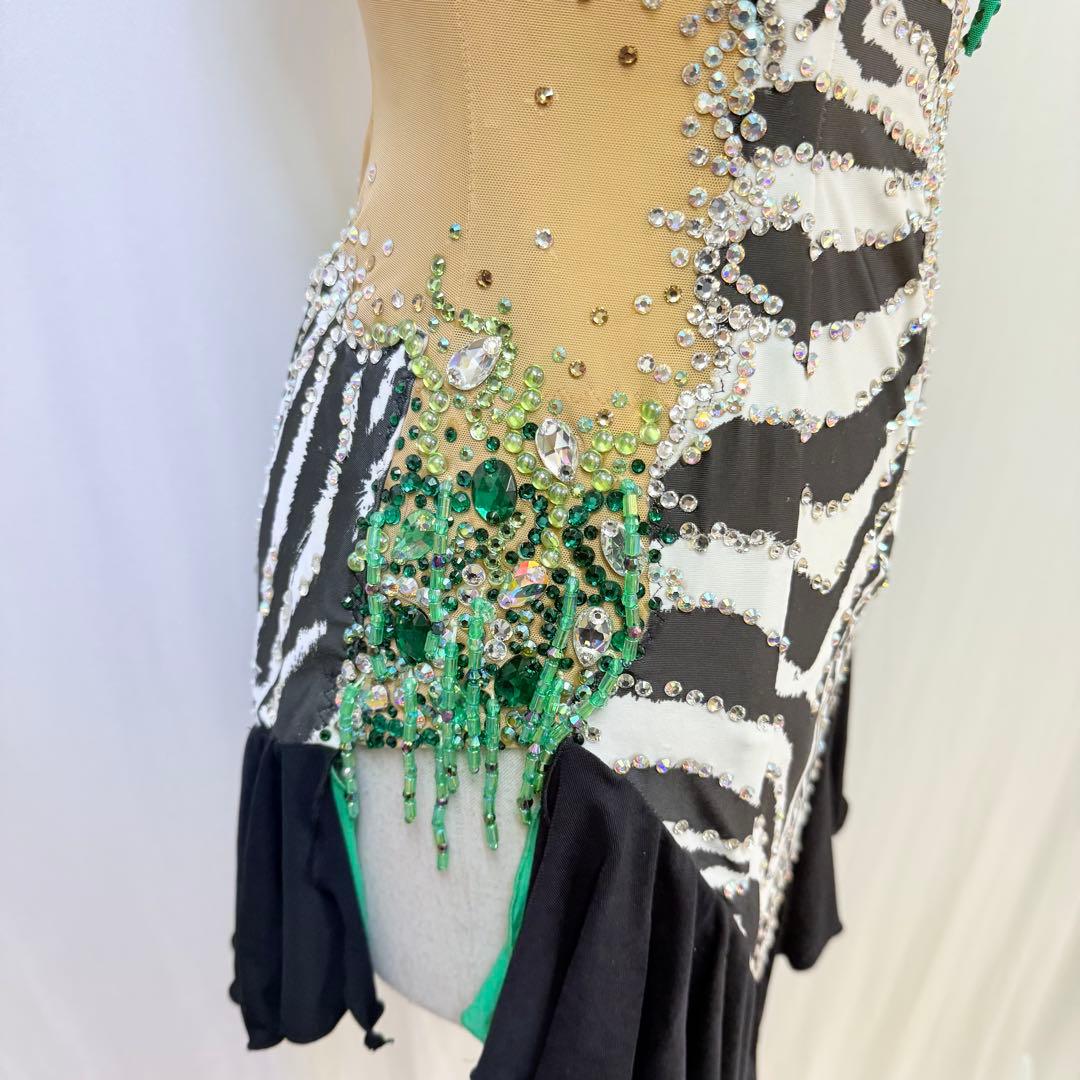 6306★オーダー/S /ゼブラ柄/スワロミックス /ラテンドレス/社交ダンス