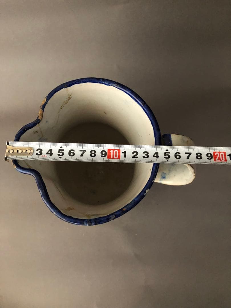 スペイン骨董　古陶 陶器　マニセス焼の水差し、ピッチャー　アンティーク