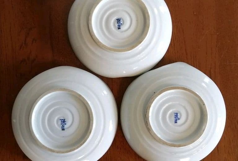 中里陽山作　桃形桃文皿　5客