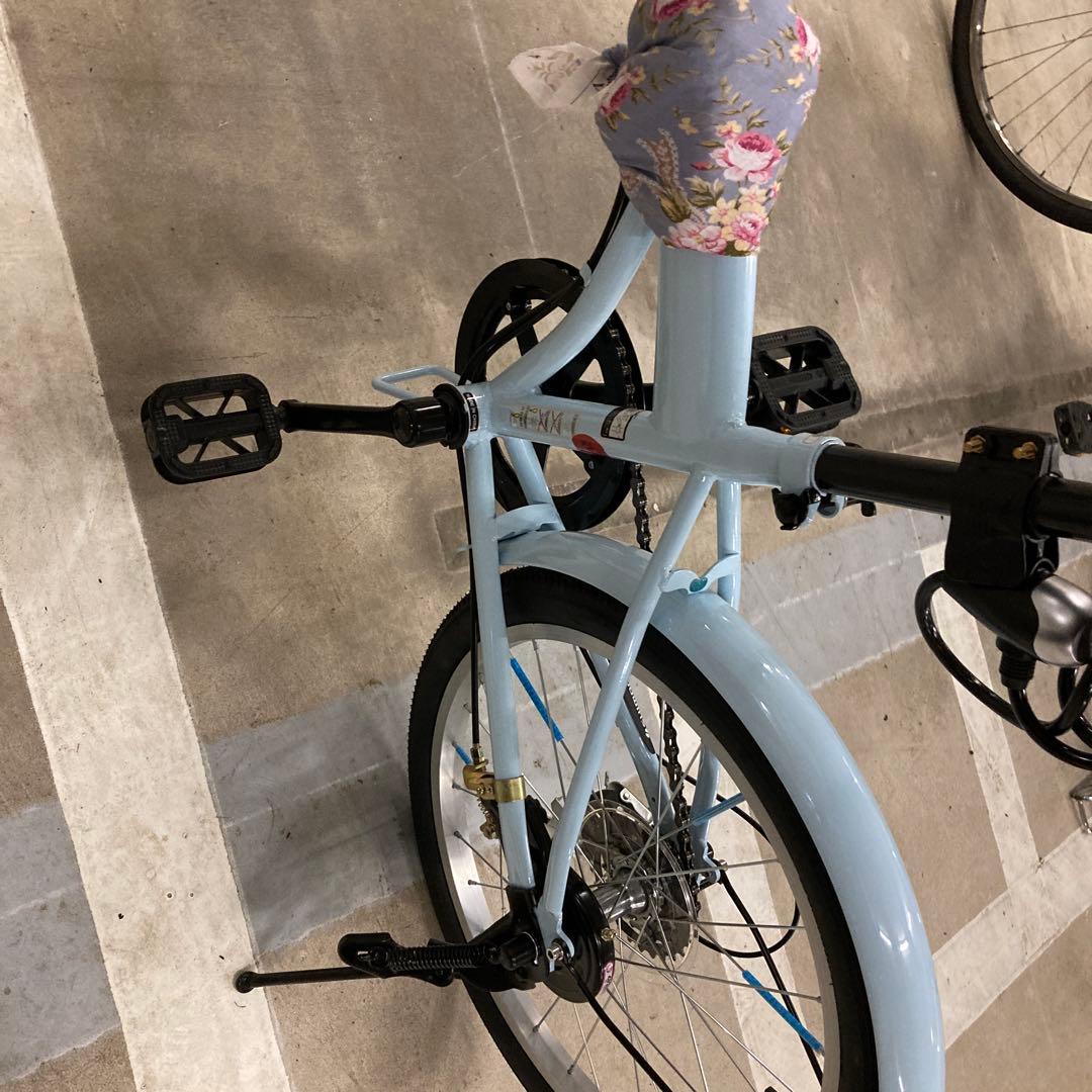 完成品　折りたたみ　自転車　20インチ　6段変速　美品　引き取り