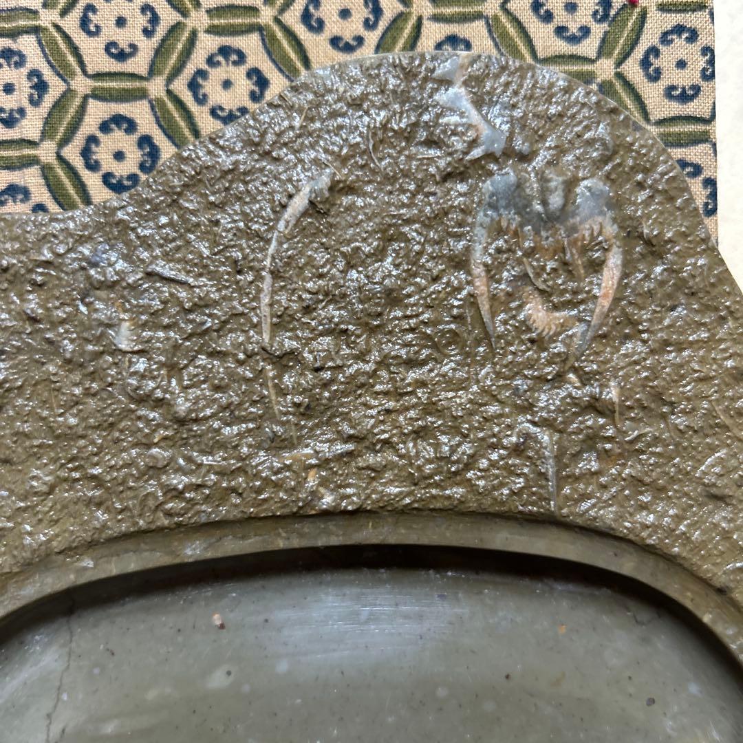 貴重骨董【三葉虫化石硯】化石約２億５１００万年最高級書道具希少珍品新品未使用です