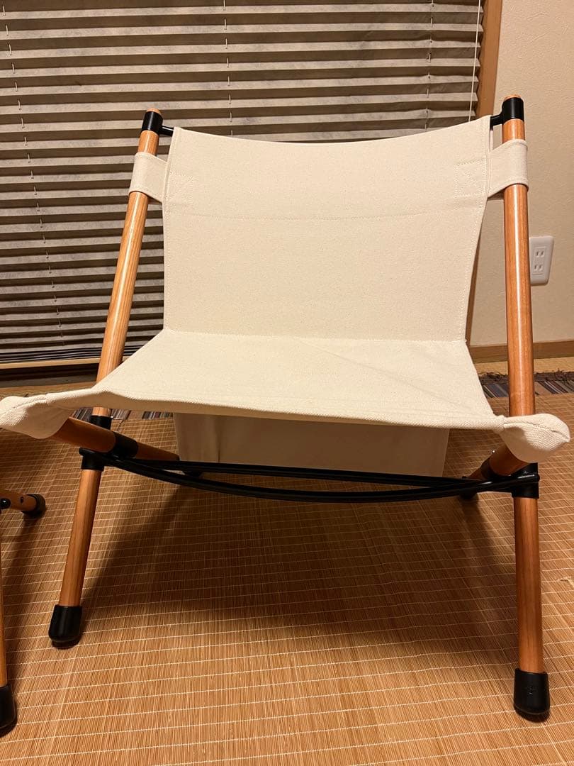 Hangout北欧風ホワイトキャンバス折りたたみチェア2脚セット　キャンプ