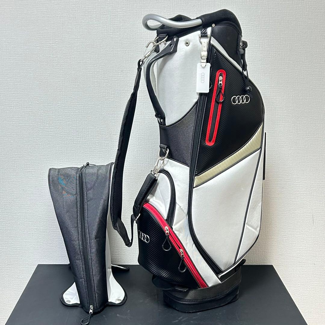 アウディ 純正 キャディバッグ ホワイト×カーボンBK 5分割 希少モデル