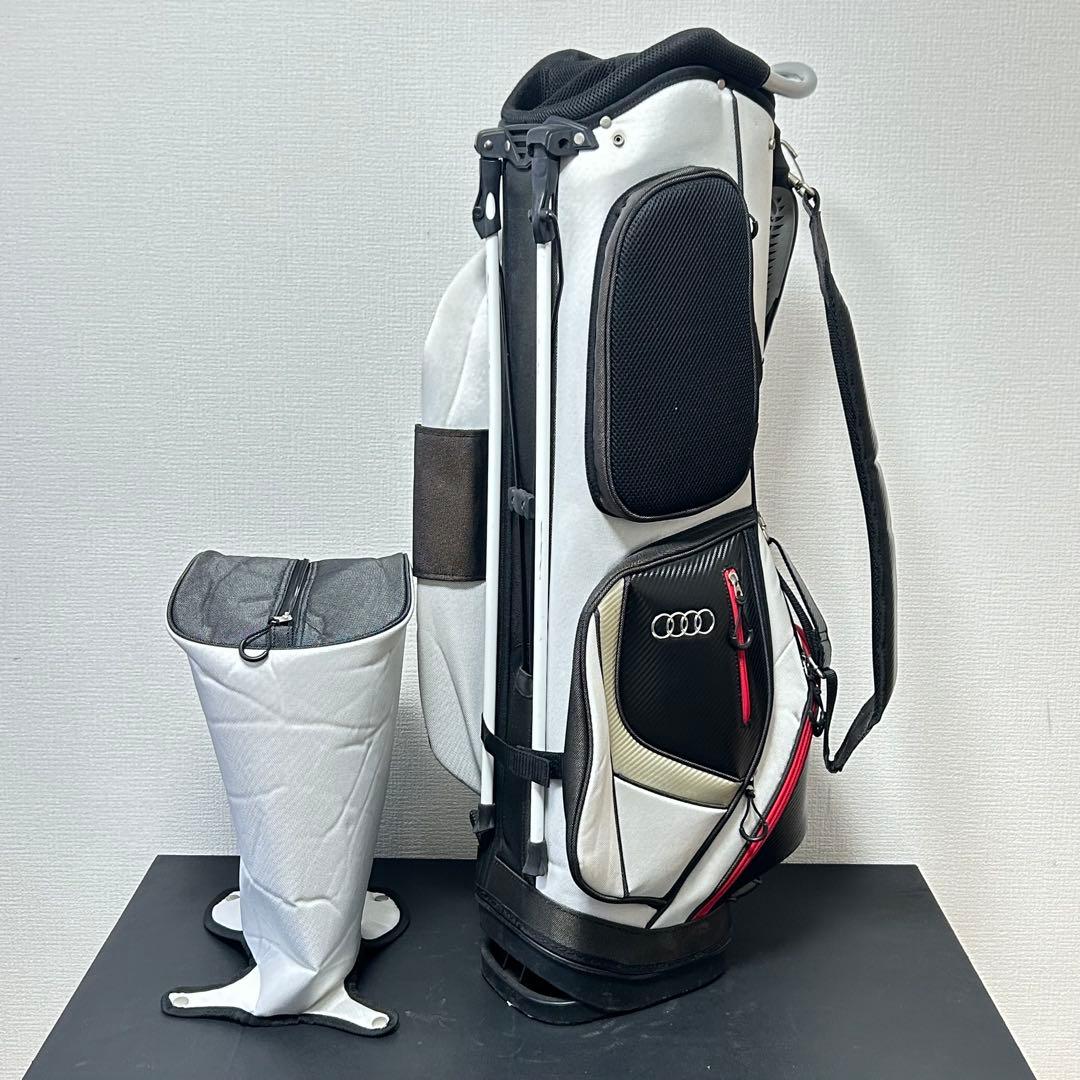 アウディ 純正 キャディバッグ ホワイト×カーボンBK 5分割 希少モデル