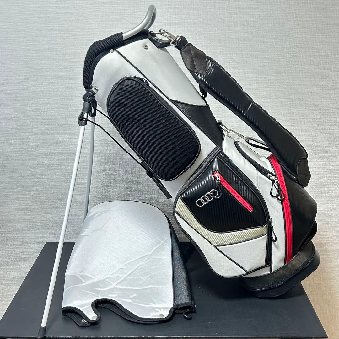アウディ 純正 キャディバッグ ホワイト×カーボンBK 5分割 希少モデル