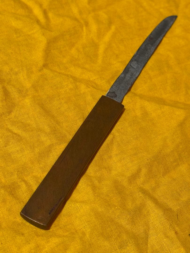 短刀拵　素銅地揃金具　小柄/割笄付