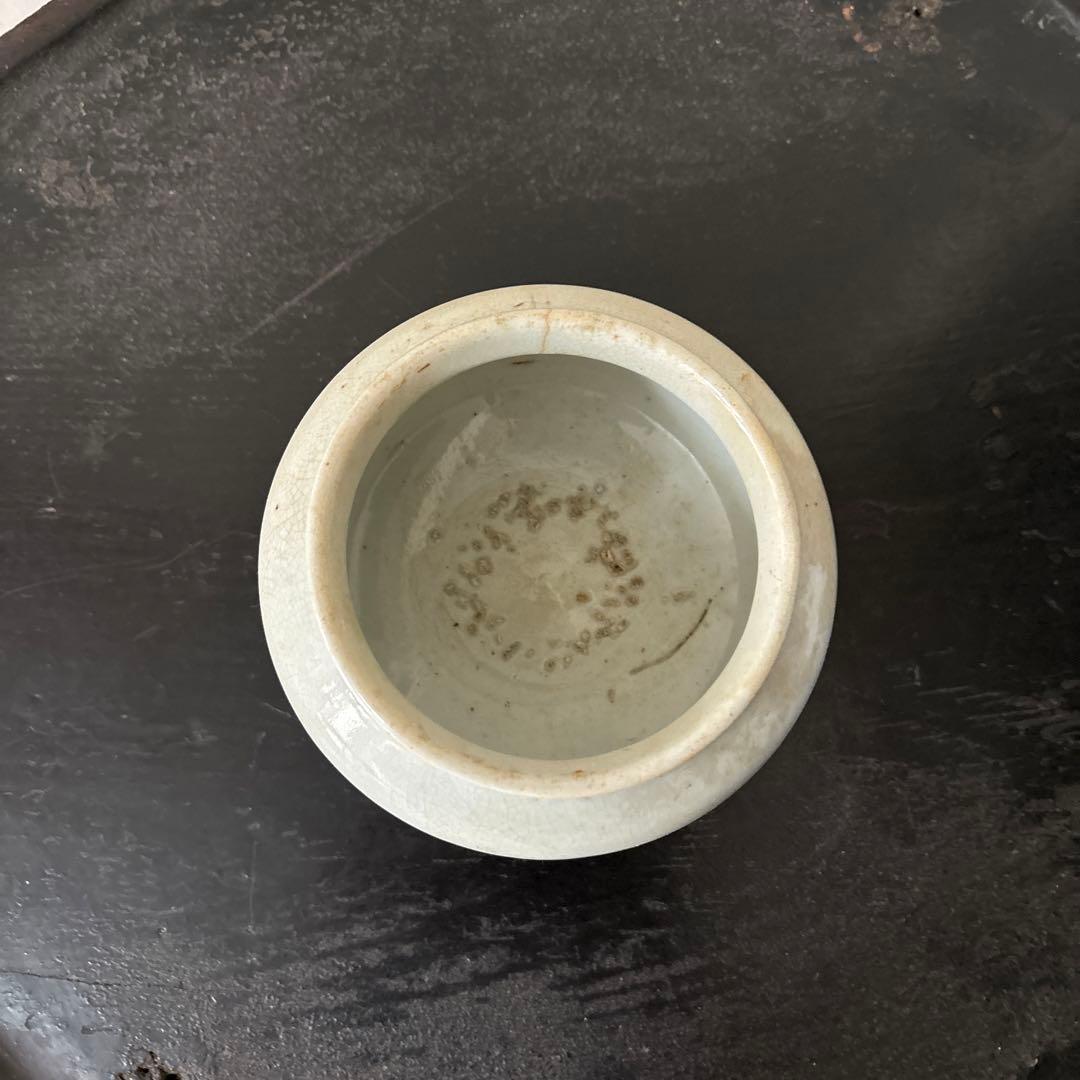 李朝壷　白磁　丸壷　塩笥壺　韓国オンギ.骨董品.スッカラ.アンティーク.立原正秋