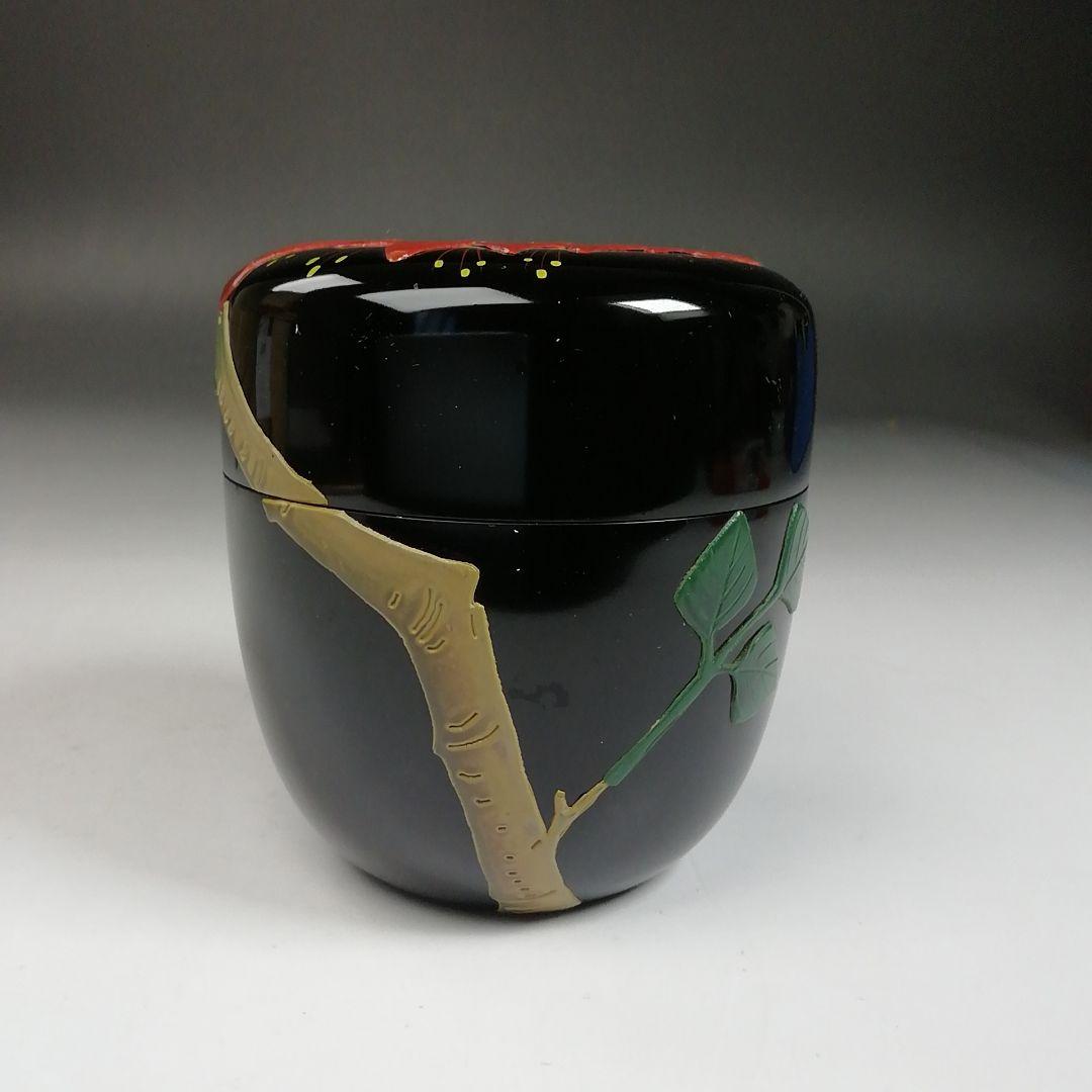 Ｗ４２　棗　『デイゴ』『琉球漆器』　木箱　茶道具