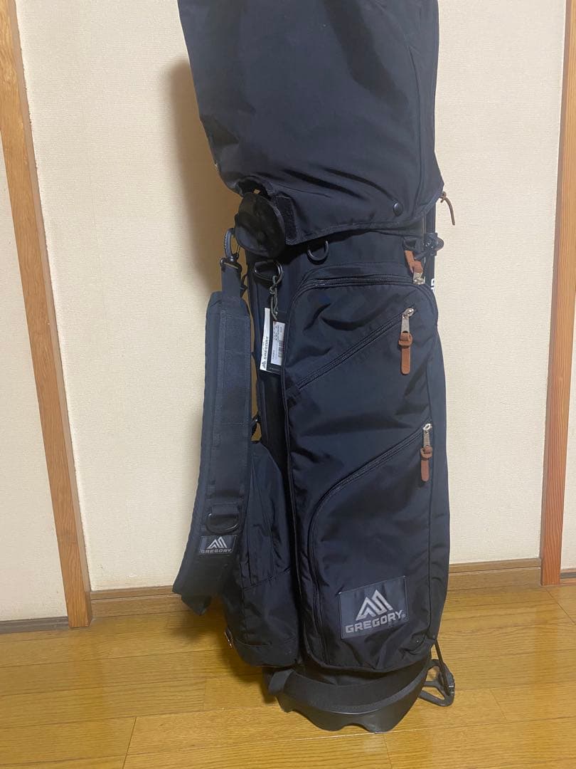 GREGORY ブラックキャディバッグ スタンド付き