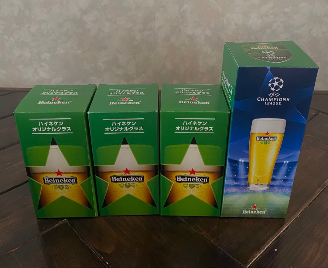 ハイネケンUEFA Champions Leagueコレクショングラス4点未使用