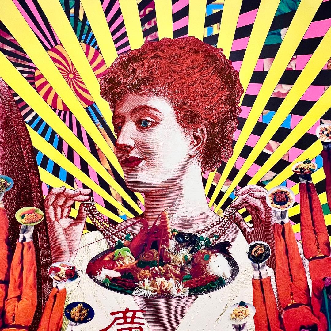 激レア！横尾忠則1989年制作サイン入り渋谷中華 「廣家」B1ポスターmi044