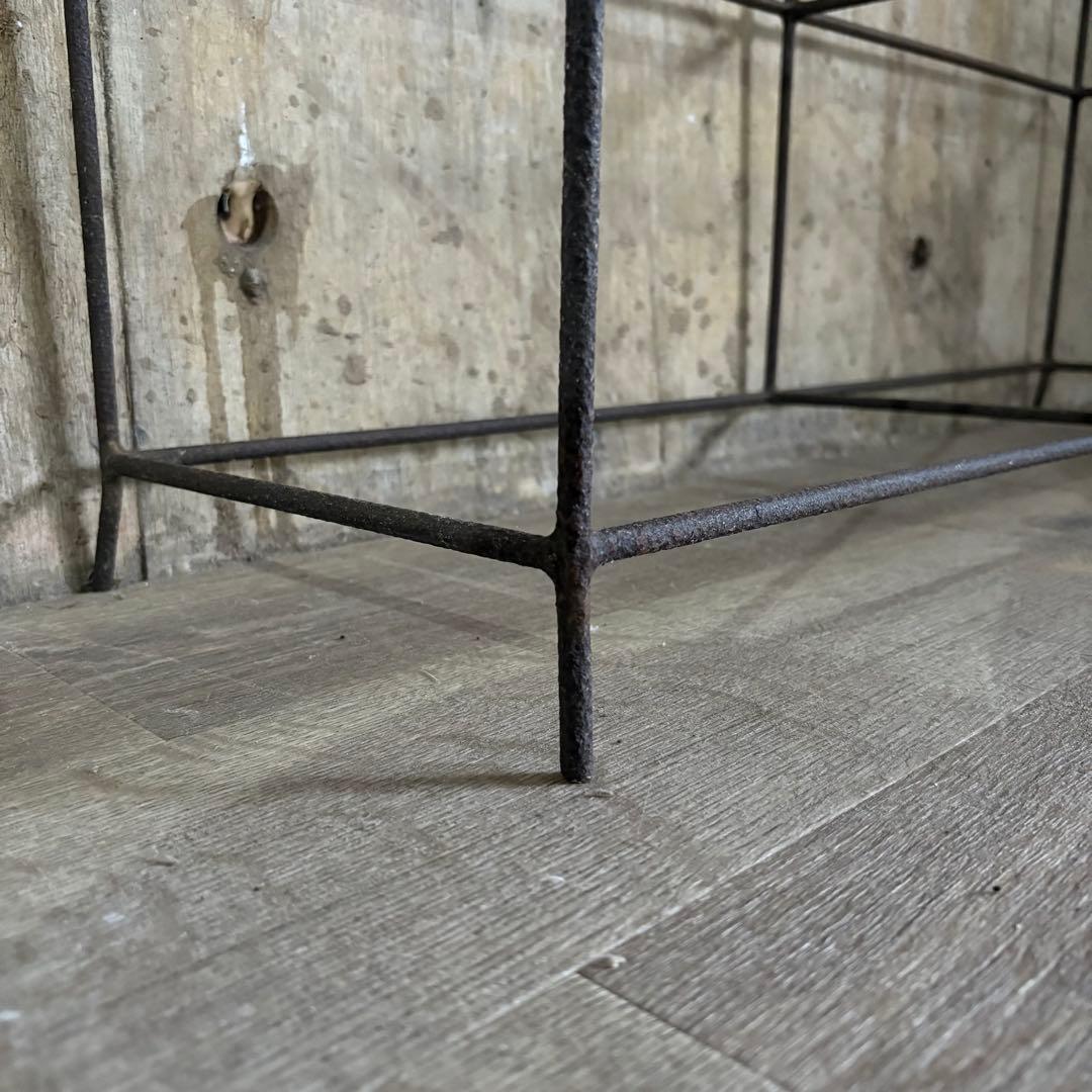 ヴィンテージ　オープンシェルフ　アイアンフレーム×古材　インダストリアル