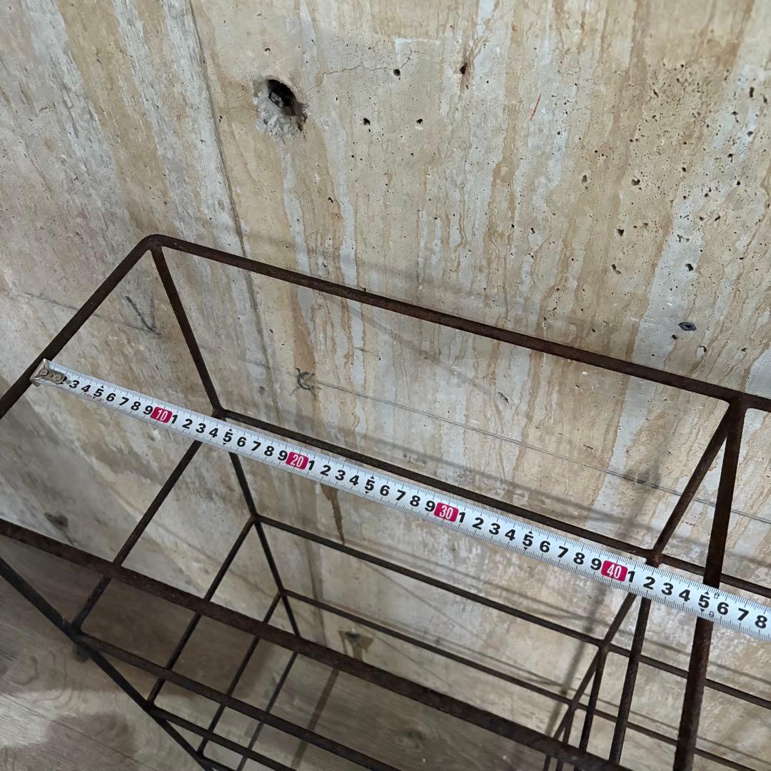 ヴィンテージ　オープンシェルフ　アイアンフレーム×古材　インダストリアル