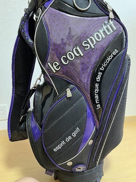 ルコック キャディバッグ QQ1203 9.5型 ブラック×パープル