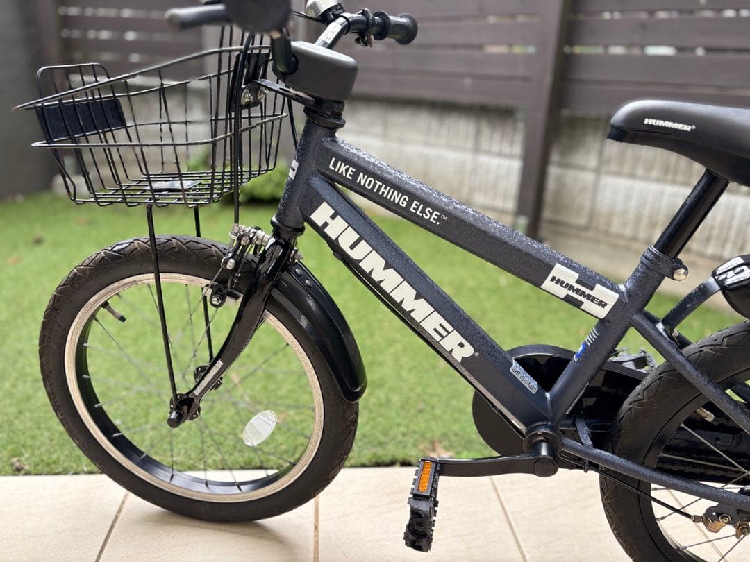 『引き取り限定』 HUMMER キッズ自転車 ブラック バスケット付き