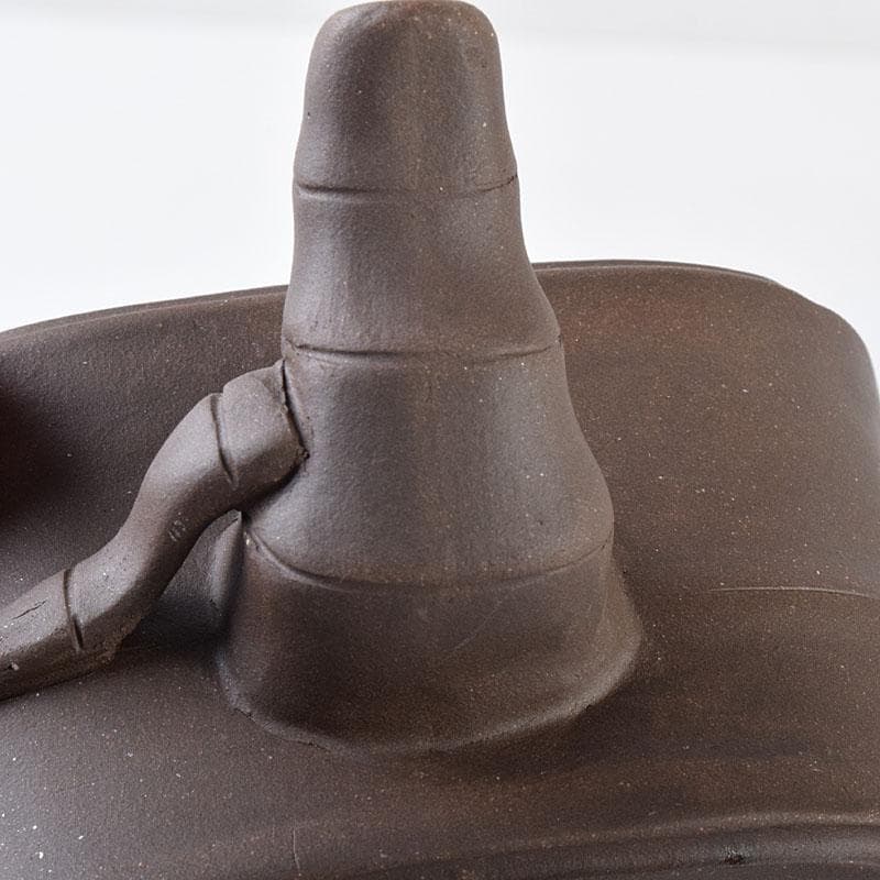 中国　紫砂　朱泥　竹文　急須　茶壷　在銘　N　7119